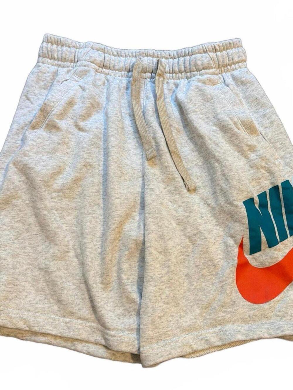 Nike Boys Fleece Shorts Standard Fit Gray Casual Comfort L+ Husky